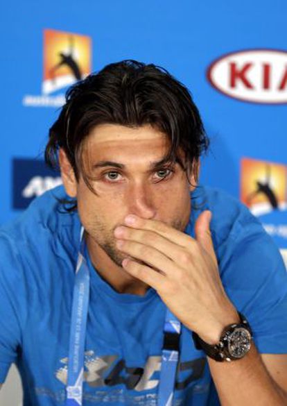 David Ferrer at his post-match press conference on Tuesday. 