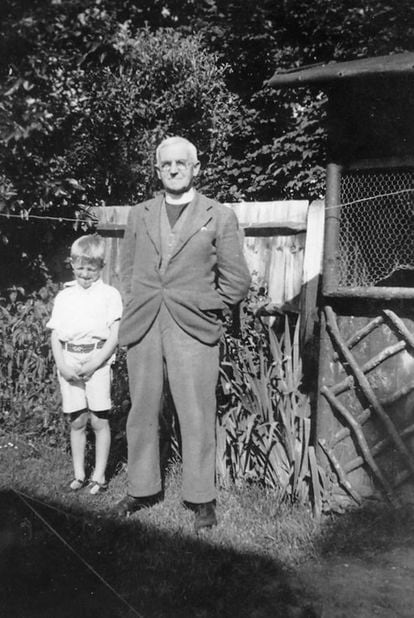 Tom Sharpe and his father, circa 1934-1935. 