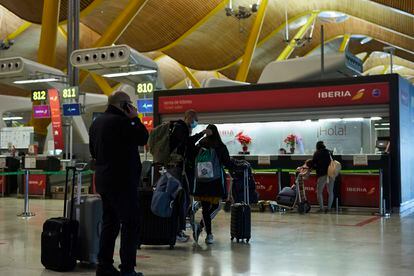 Passengers in Madrid's Barajas Airport this week.