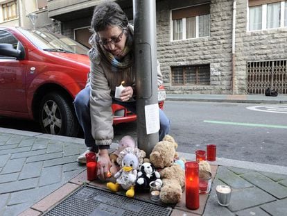 The shrine created for Alicia, the 17-month-old who was hurled out a window.
