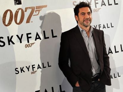 Javier Bardem during the presentation of &#039;Skyfall&#039; in Madrid on Monday.