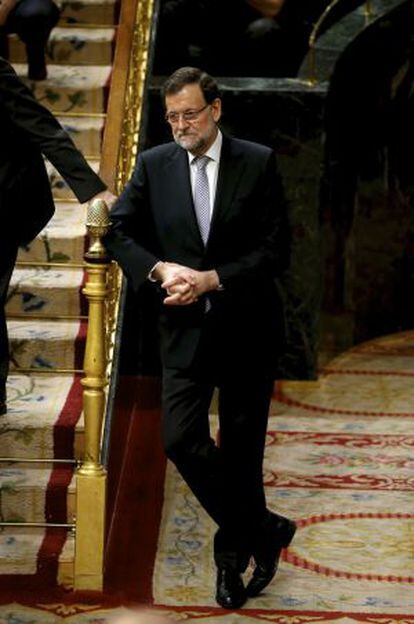 Mariano Rajoy standing in Congress in February.
