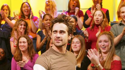 Actor Colin Farrell on MTV's 'Total Request Live' show on April 1, 2003.