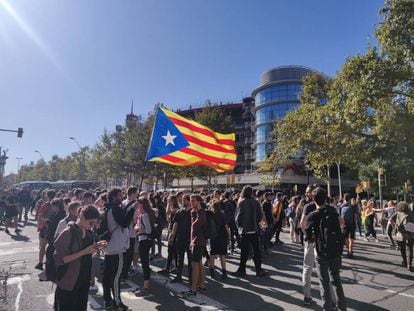 Independence supporters demonstrating in Barcelona on Tuesday.