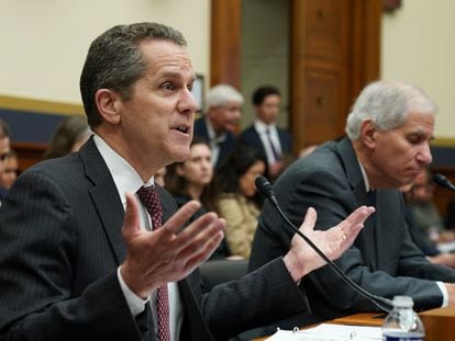 Federal Reserve Board Vice Chair for Supervision Michael Barr testifies at a House Financial Services Committee hearing on March 29, 2023.
