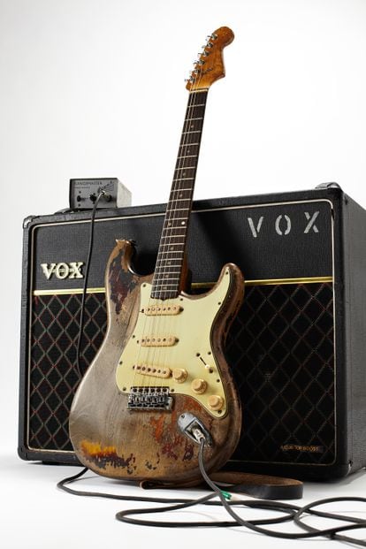La famosa Fender Stratocaster de Rory Gallagher, fotografiada en 2012.