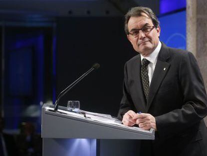 Artur Mas listens to a question during a news conference at Palau de la Generalitat in Barcelona on Tuesday. 