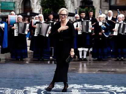 Meryl Streep, upon arrival at the Princess of Asturias Awards, on October 20, 2023 in Oviedo.