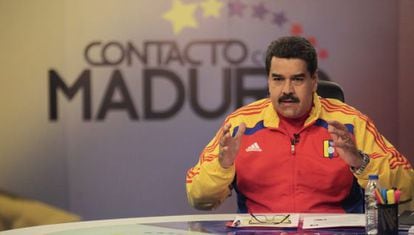 President Nicolás Maduro during one of his weekly television programs.