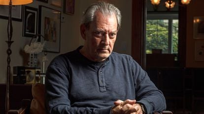 American writer Paul Auster at his home in Brooklyn New York; Sept. 2021.