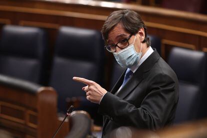 Spanish Health Minister Salvador Illa in Congress on Wednesday.