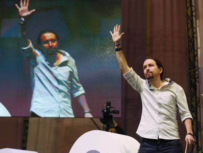 Podemos leader Pablo Iglesias at the party conference.