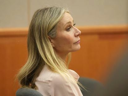 Gwyneth Paltrow listens in court during her trial, on March 28, 2023, in Park City, Utah.