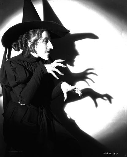 Margaret Hamilton, in 1938, in the role of Miss Gulch, the Witch of the West, in the musical 'The Wizard of Oz,' directed by Victor Fleming.