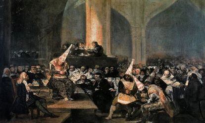 Goya&#039;s The Inquisition Tribunal (1812-1819), part of the Real Academia de Bellas Artes de San Fernando&#039;s collection.