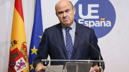 Spanish Economy Minister Luis de Guindos, pictured after Tuesday’s Ecofin meeting in Brussels.