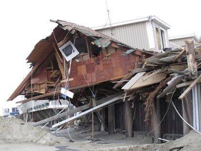 An oceanfront beach club in Sea Bright, N.J., is in ruins on Nov. 15, 2012,