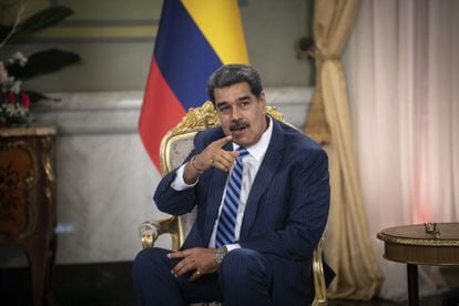 El presidente Nicolás Maduro en una conferencia en el Palacio de Miraflores el 16 de agosto de 2023.