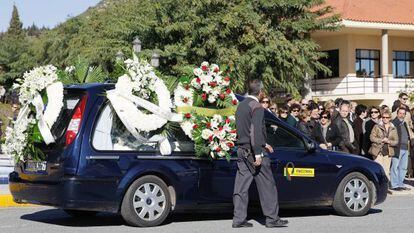 Mourners attend the funeral of the six-year-old killed at the M&aacute;laga Kings Parade.