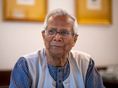 Muhammad Yunus, Nobel Peace Prize, in an interview with the newspaper EL PAÍS.