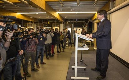 Ousted Catalan premier Carles Puigdemont in Ghent.