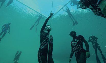 Alessia Zecchini during a freediving competition.