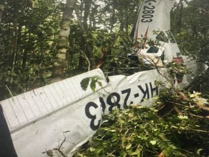 Photograph of the plane after the July 2021 accident.