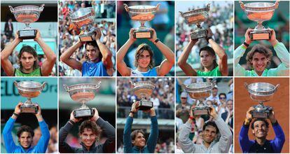The ten French Open titles of Rafa Nadal.