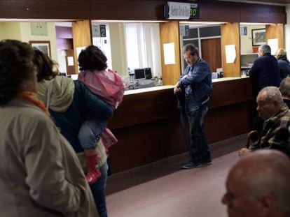 People waiting in a Lisbon hospital on Friday.
