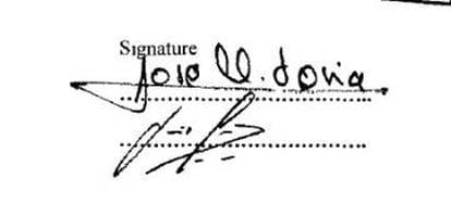 The signature of Soria on the document.