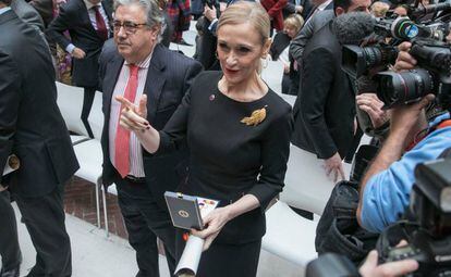 Cristina Cifuentes during the AVT ceremony on Wednesday.