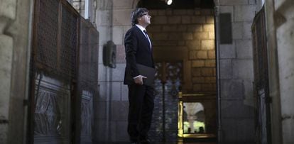 Carles Puigdemont at the Palau de la Generalitat de Catalunya this Tuesday.