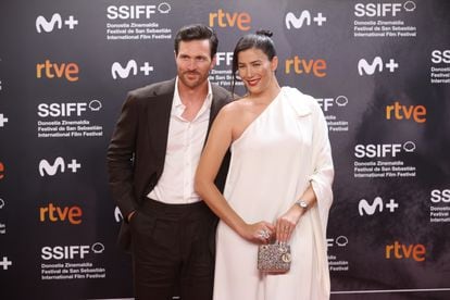 Muguruza and her partner, Arthur Borges, at the closing gala of the 2023 San Sebastián International Film Festival.