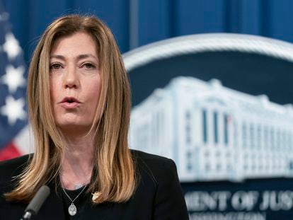 Drug Enforcement Administration Administrator Anne Milgram speaks during a news conference at the Department of Justice in Washington, Tuesday, Oct. 26, 2021.