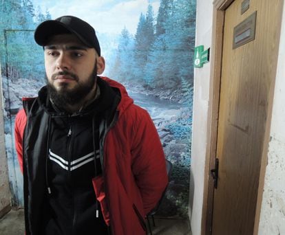 Vyacheslav Melnykov, a Ukrainian sniper, during his period of treatment at the Kharkiv Rehabilitation Center. 