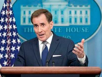 National Security Council spokesman John Kirby speaks during a press briefing at the White House, on March 29, 2023, in Washington.