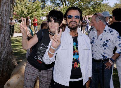 Diane Warren and Ringo Starr at a party in 2022.