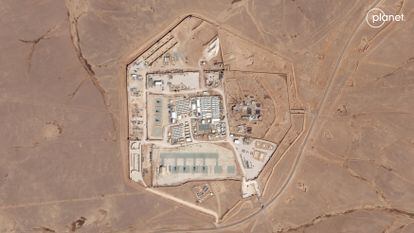 Satellite image of the U.S. outpost Tower 22 in northeastern Jordan.