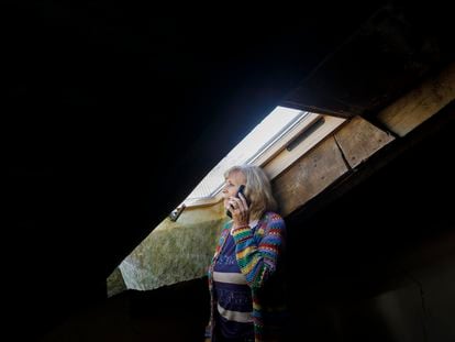 Purificación García in the attic of her house.