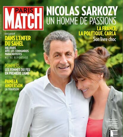 The 2019 Paris Match cover featuring former French president Nicolas Sarkozy and his wife, former model Carla Bruni, in which he was made to appear taller than her.