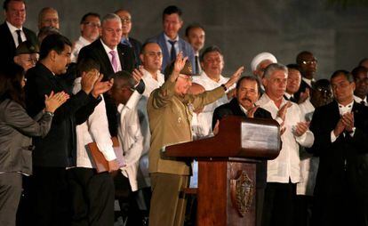 Raúl Castro during his address on Tuesday.
