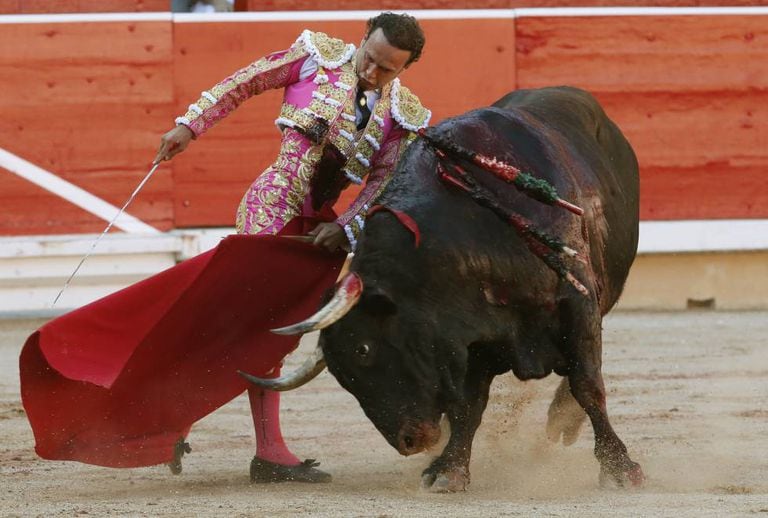 Antonio Ferrera at a bullfight during the 2017 Sanfermines.