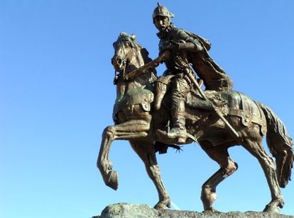 A statue of Juan de Oñate in New Mexico, United States. 