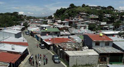 A view of the poor La Carpio neighborhood in Costa Rica.