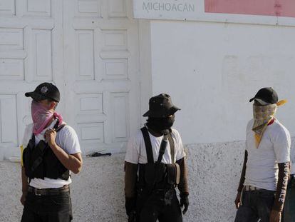 Members of the self defense forces in Nueva Italia on Sunday.