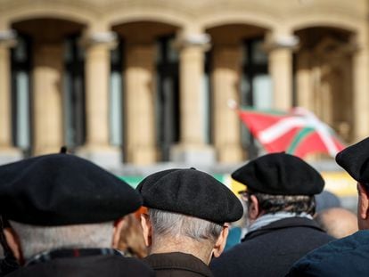 Pensioners protesting in the Basque city of San Sebastián in January 2020.