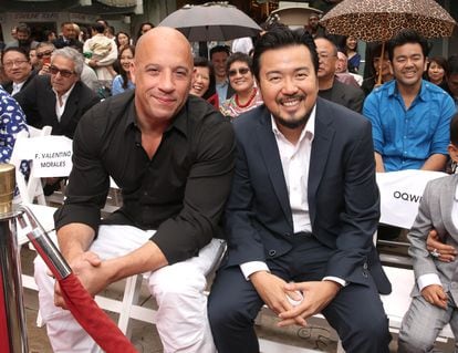 Vin Diesel and Justin Lin attend the Chinese Theater 88th Anniversary Party in Los Angeles in 2015.