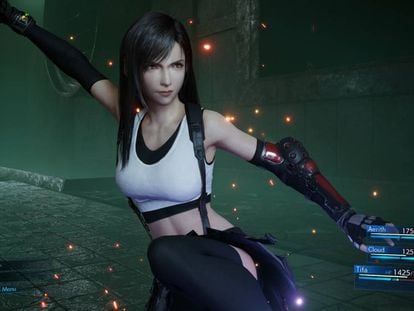 The character Tifa Lockhart, in a still from the video game 'Final Fantasy VII Remake.'