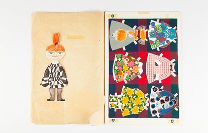 Tove Jansson's Moomin character, Little My – a paper doll with various cutout dresses. 