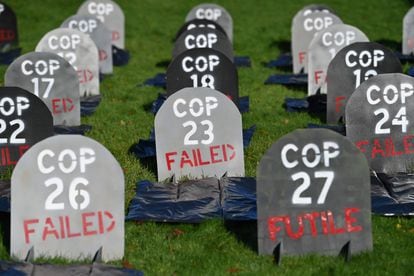 A protest in Glasgow against the COP26 climate change conference.